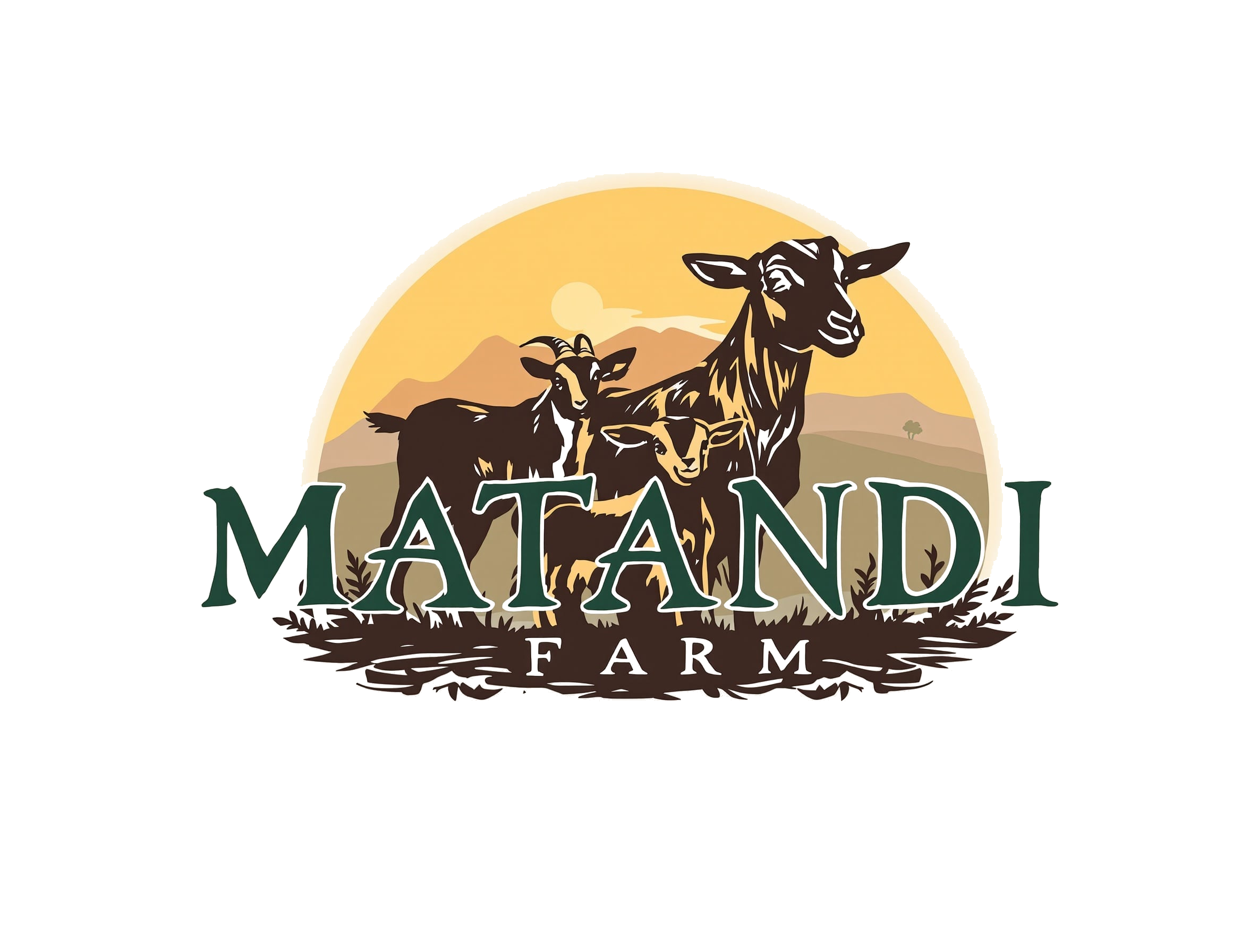 Matandi Farm logo featuring a goat family